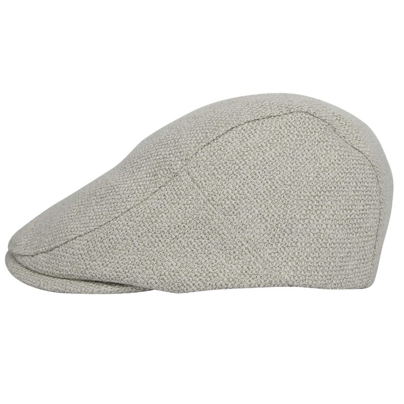 WITHMOONS Ivy Cap Straw Weave Linen-Like Fabric Cabbie Newsboy Hat MZ30038 (Grey) - Image 2